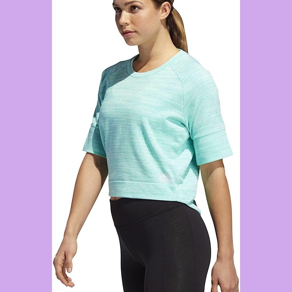 NWT Adidas Turquoise Short Sleeve Top - Picture 7 of 16